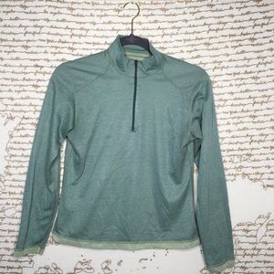 Patagonia Size Small Turquoise Long Sleeve Quarter Zip Base Layer Top Hiking